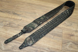 Carlino Custom Black Flat Stud Camo Leather Metal Man Guitar Strap