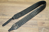 Carlino Custom Black Flat Stud Camo Leather Metal Man Guitar Strap