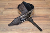 Carlino Custom Anaconda Metal Studded Brown Leather Strap