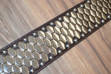 Carlino Custom Anaconda Metal Studded Brown Leather Strap