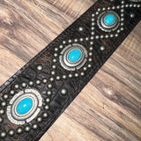 Carlino Orianthi Turquoise Satin nickel Gator Leather strap