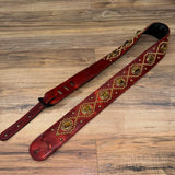 Carlino Orianthi Vampyre Red Latigo Leather Tiger Eye Gold Strap
