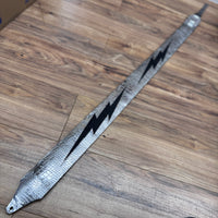 Carlino Ace Lightening Bolt strap Silver Croc with black leather bolt