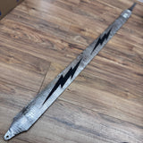 Carlino Ace Lightening Bolt strap Silver Croc with black leather bolt