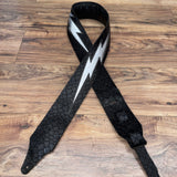 Carlino Ace Lightening Bolt Strap black scale leather