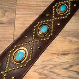 Carlino Orianthi Dark Ranch leather Turquoise Strap