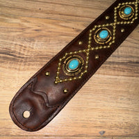 Carlino Orianthi Dark Ranch leather Turquoise Strap
