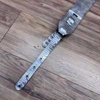 Carlino Ace Lightening Bolt strap Silver Croc with black leather bolt
