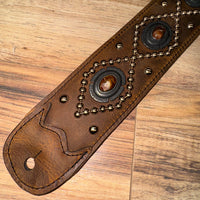 Carlino Orianthi Boson Leather Amber Concho Guitar strap