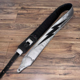 Carlino Ace silver leather lightening bolt strap
