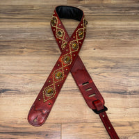 Carlino Orianthi Vampyre Red Latigo Leather Tiger Eye Gold Strap