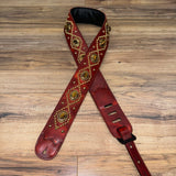 Carlino Orianthi Vampyre Red Latigo Leather Tiger Eye Gold Strap