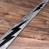 Carlino Ace silver leather lightening bolt strap
