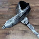 Carlino Ace Lightening Bolt strap Silver Croc with black leather bolt
