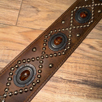 Carlino Orianthi Boson Leather Amber Concho Guitar strap