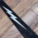 Carlino Ace Lightening Bolt Strap black scale leather