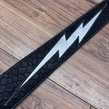 Carlino Ace Lightening Bolt Strap black scale leather