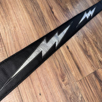 Carlino Ace Frehley lightening bolt strap black with silver bolt