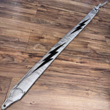 Carlino Ace silver leather lightening bolt strap