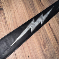 Carlino Ace Frehley lightening bolt strap black with silver bolt