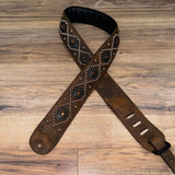 Carlino Orianthi Boson Leather Amber Concho Guitar strap