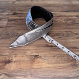 Carlino Ace silver leather lightening bolt strap