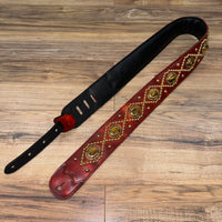 Carlino Orianthi Vampyre Red Latigo Leather Tiger Eye Gold Strap