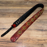 Carlino Orianthi Vampyre Red Latigo Leather Tiger Eye Gold Strap