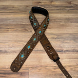 Carlino Orianthi Bison Leather Turquoise Aged Nickel strap
