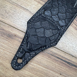 Carlino Ace Lightening Bolt Strap black scale leather