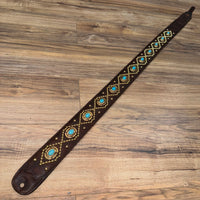 Carlino Orianthi Dark Ranch leather Turquoise Strap