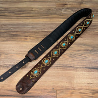 Carlino Orianthi Dark Ranch leather Turquoise Strap