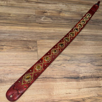 Carlino Orianthi Vampyre Red Latigo Leather Tiger Eye Gold Strap
