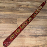 Carlino Orianthi Vampyre Red Latigo Leather Tiger Eye Gold Strap