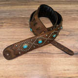 Carlino Orianthi Bison Leather Turquoise Aged Nickel strap