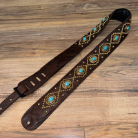 Carlino Orianthi Dark Ranch leather Turquoise Strap