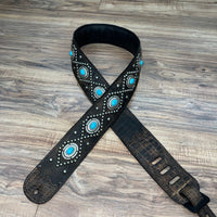 Carlino Orianthi Turquoise Satin nickel Gator Leather strap