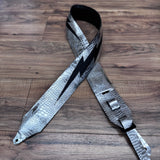 Carlino Ace Lightening Bolt strap Silver Croc with black leather bolt