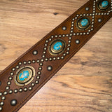Carlino Orianthi Bison Leather Turquoise Aged Nickel strap