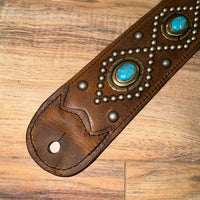 Carlino Orianthi Bison Leather Turquoise Aged Nickel strap