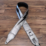 Carlino Ace silver leather lightening bolt strap
