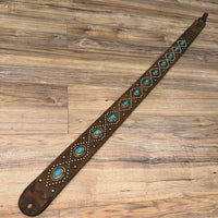 Carlino Orianthi Bison Leather Turquoise Aged Nickel strap