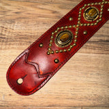 Carlino Orianthi Vampyre Red Latigo Leather Tiger Eye Gold Strap