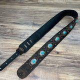 Carlino Orianthi Turquoise Copper Studded Gator Leather strap