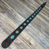 Carlino Orianthi Turquoise Copper Studded Gator Leather strap