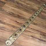 Carlino Orianthi Gold Leather studded Tiger Eye Guitar Strap