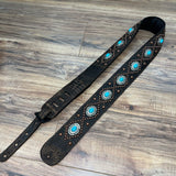 Carlino Orianthi Turquoise Copper Studded Gator Leather strap