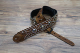 Carlino Distressed Bison Leather Swirl Strap, star concos