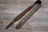 Carlino Distressed Bison Leather Swirl Strap, star concos