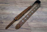 Carlino Distressed Bison Leather Swirl Strap, star concos